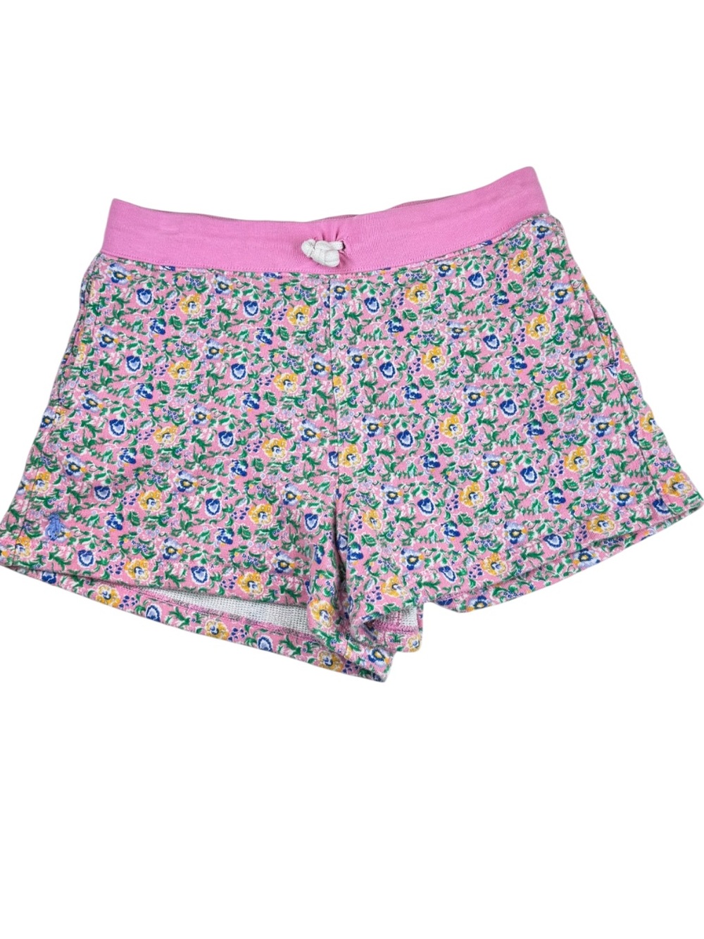 Polo Ralph Lauren Short Girls Size L (12–14) Pink Floral Print Cotton Drawstring